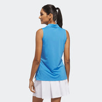 Adidas Ultimate365 Solid Sleeveless Polo Shirt - Lucid Ray Blue