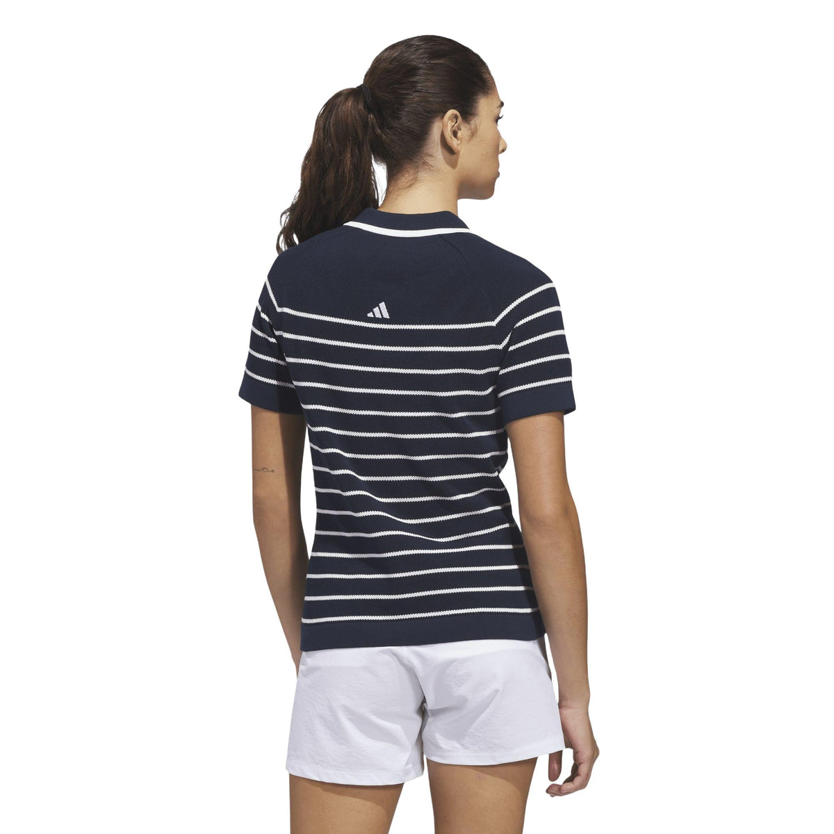 Adidas Ultimate365+ Stripe Knit Polo Shirt - Collegiate Navy