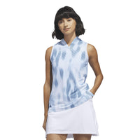 Adidas Ultimate365 Tour Printed Sleeveless Polo Shirt - Dusky Petrol