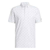Adidas Ultimate365+ Butterspun Soft Print Polo Shirt - White / Wonder Sage