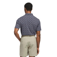 Adidas Ultimate365+ Butterspun Soft Print Polo Shirt - Collegiate Navy / White