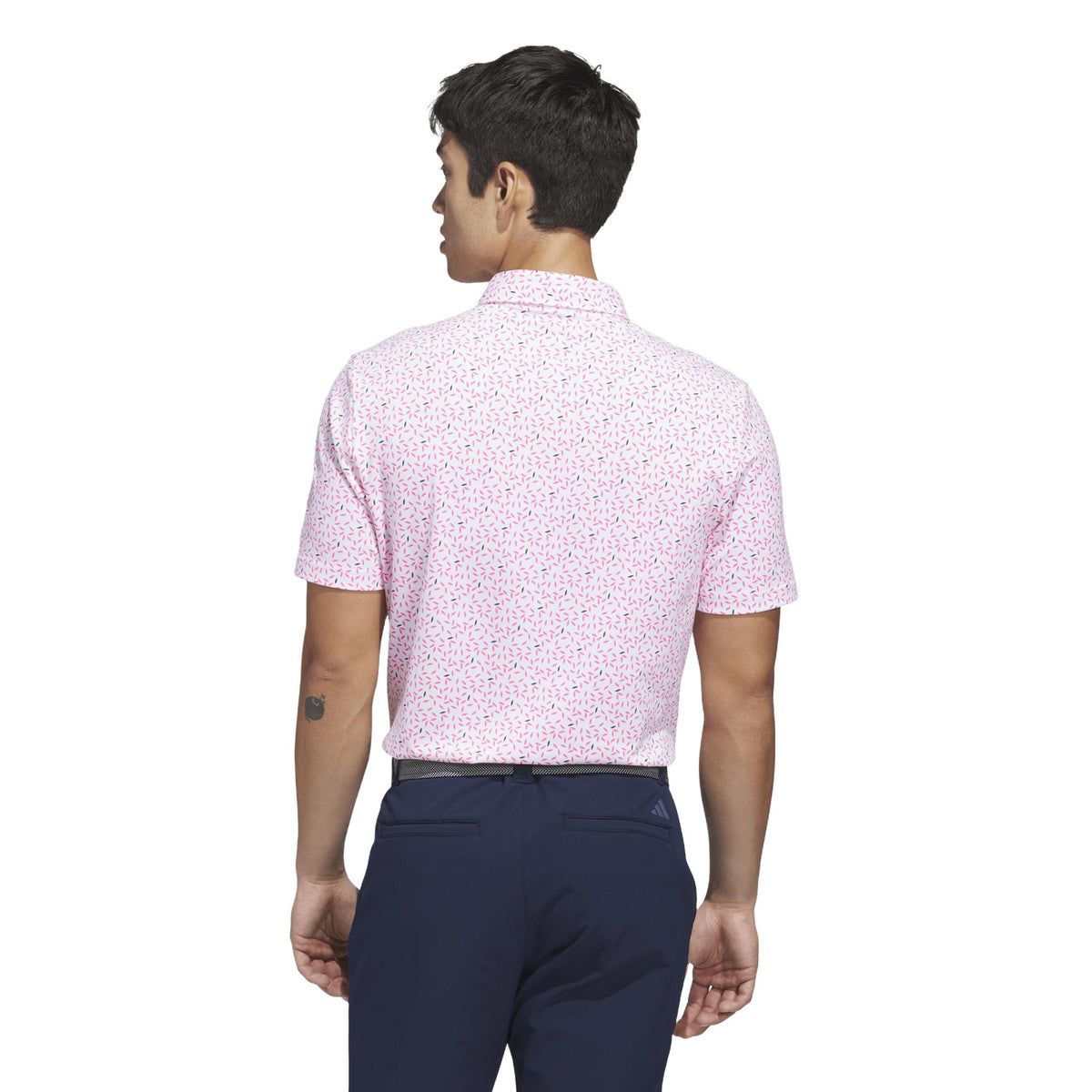 Adidas Ultimate365+ Butterspun Soft Print Polo Shirt - White / Lucid Pink