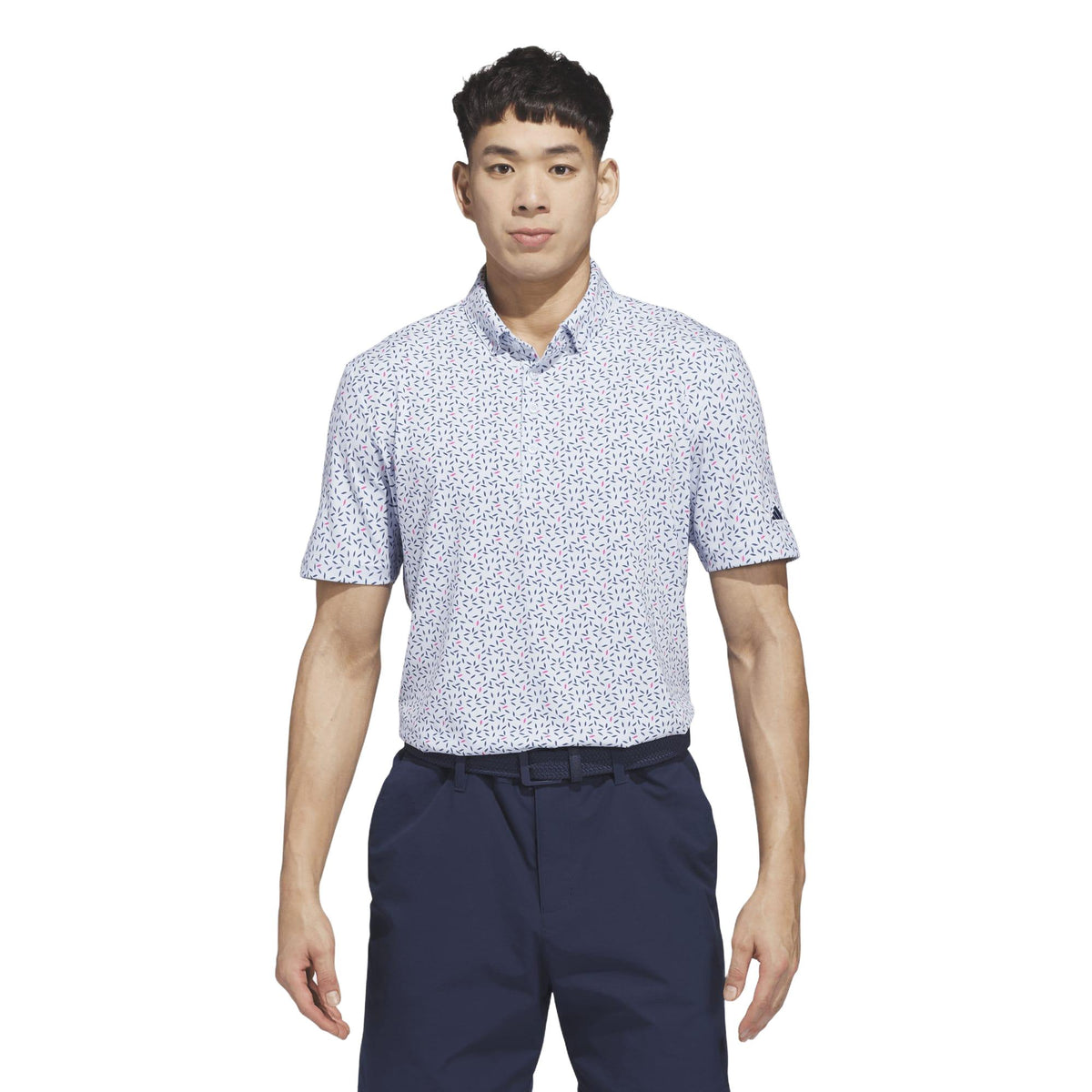 Adidas Ultimate365+ Butterspun Soft Print Polo Shirt - Crystal Sky / Dusky Petrol