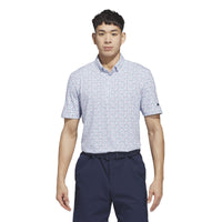 Adidas Ultimate365+ Butterspun Soft Print Polo Shirt - Crystal Sky / Dusky Petrol