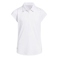Adidas Girls Performance Short Sleeve Polo - White