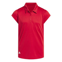 Adidas Girls Performance Short Sleeve Polo - Collegiate Red