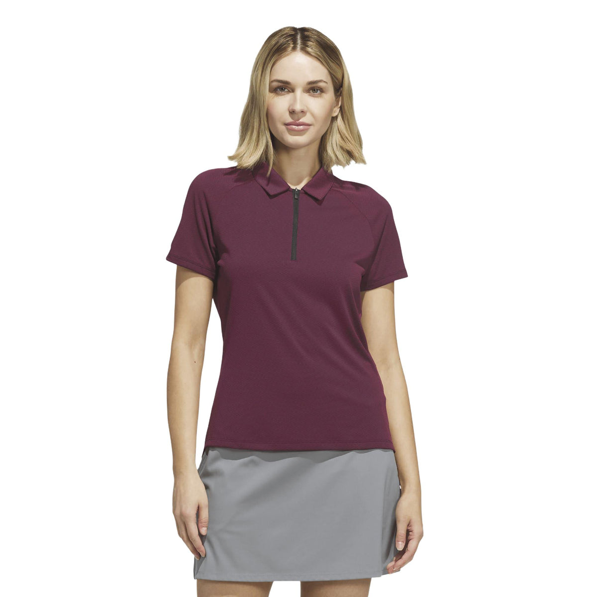 Adidas Ultimate365 Melange Climacool Polo Shirt - Black / Maroon