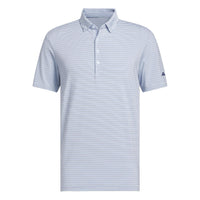 Adidas Ultimate365+ Three Color Stripe Polo Shirt - Crystal Sky / Dual Indigo