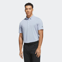 Adidas Ultimate365+ Three Color Stripe Polo Shirt - Crystal Sky / Dual Indigo