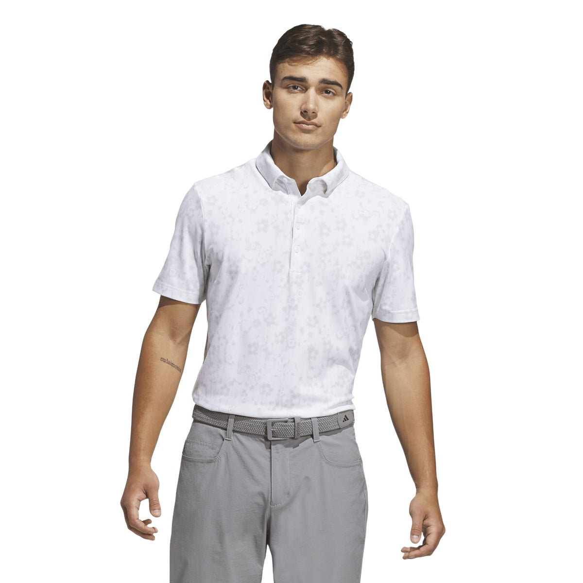 Adidas Ultimate365+ Climacool Butterspun Mighty Blossom Print Polo Shirt - White