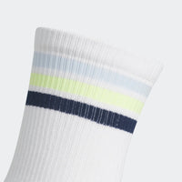 Adidas 3-Stripe Half Crew Sock - White / Crystal Sky