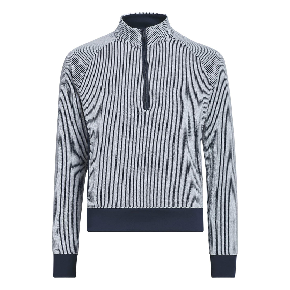 Adidas Girls Textured Quarter Zip Top - Collegiate Navy