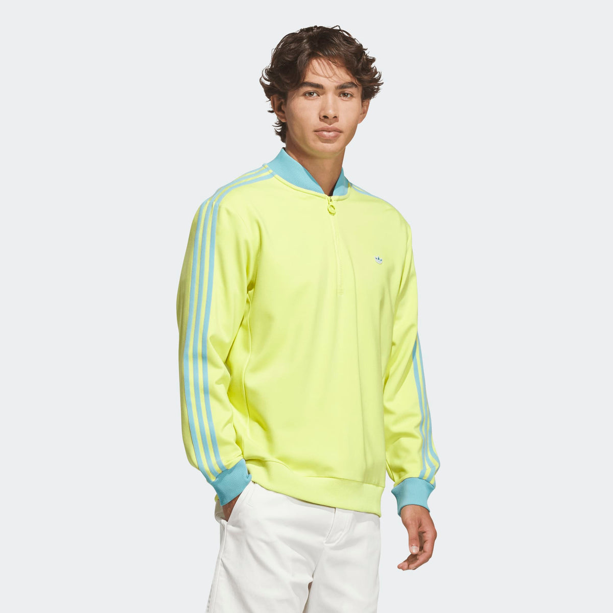 Adidas Originals 3-Stripe Half-Zip Sweatshirt - Pure Lemon