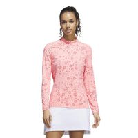 Adidas Ultimate365 Cool Feeling Printed Quarter-Zipper Mock Neck Top - Frozen Turbo / Pure Turbo