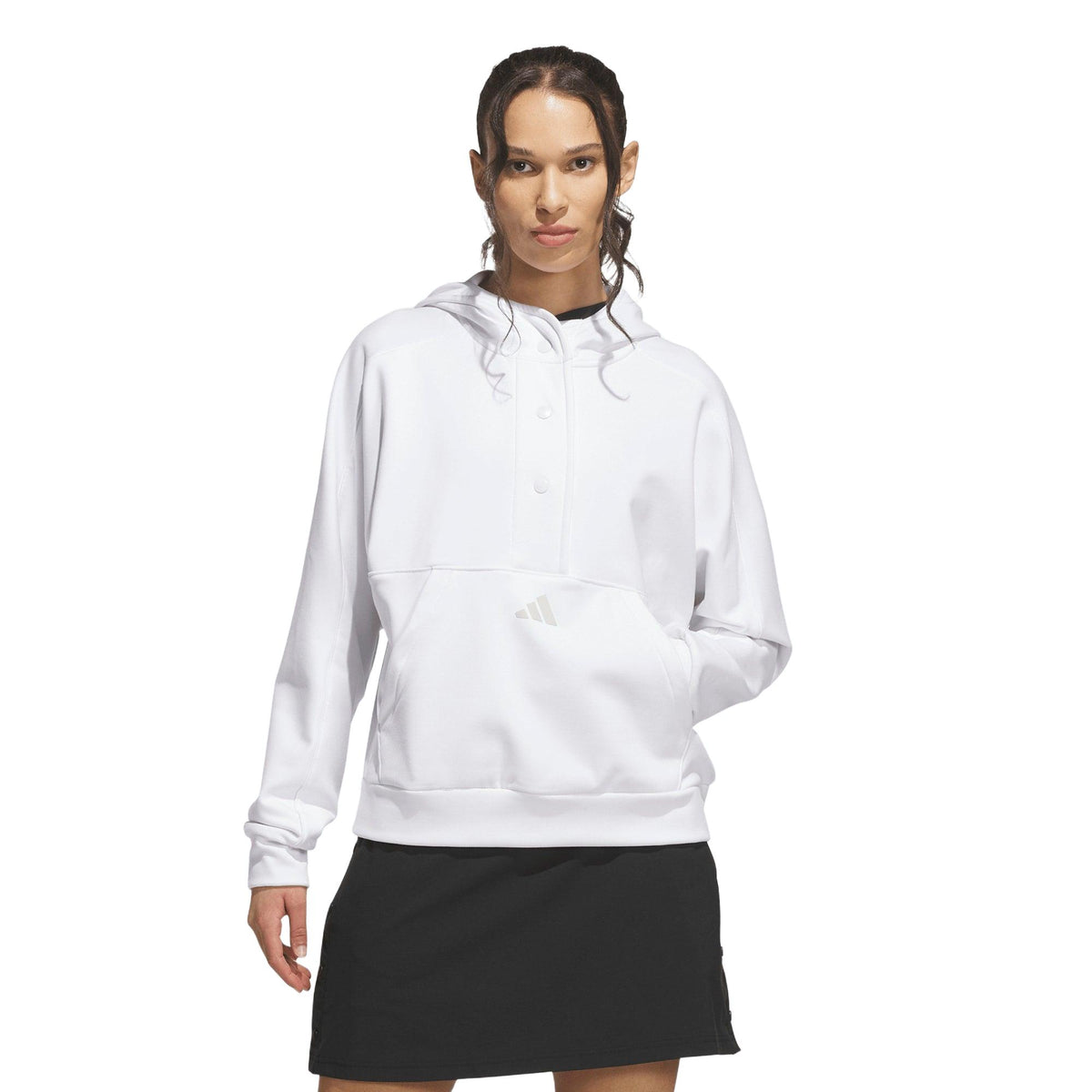 Adidas Beyond The Course Snap Climawarm Loose Hoodie - White