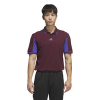 Adidas Beyond The Course Vent Twistknit Polo Shirt - Maroon / Dual Indigo