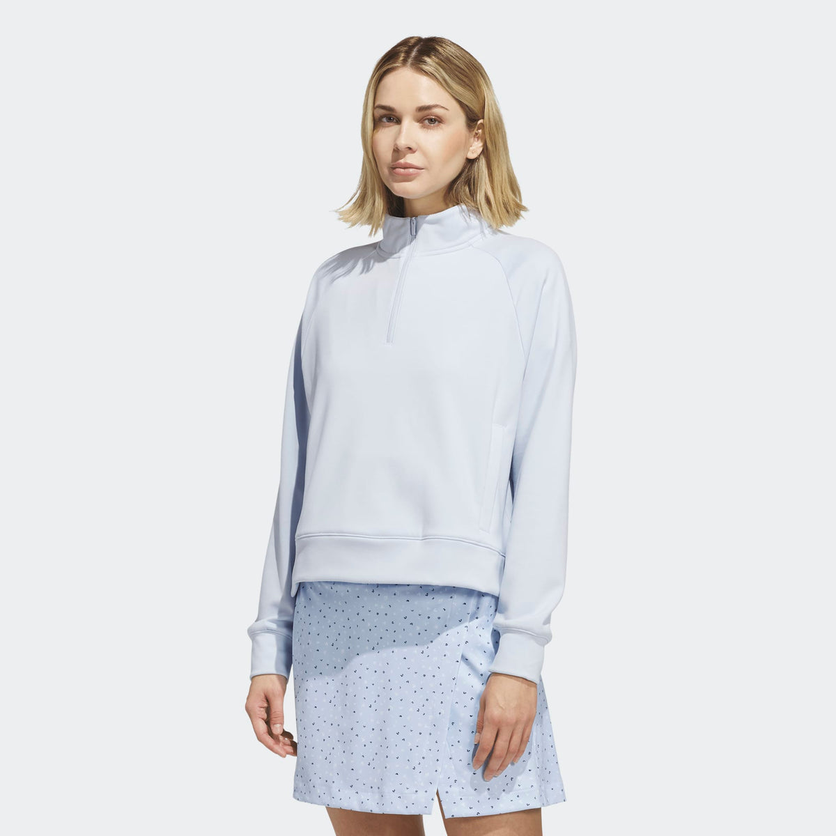 Adidas Ultimate365+ Climawarm Loose Quarter-Zip Hoodie - Crystal Sky