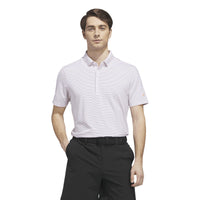 Adidas Ultimate365+ Three Color Stripe Polo Shirt - White / Frozen Turbo