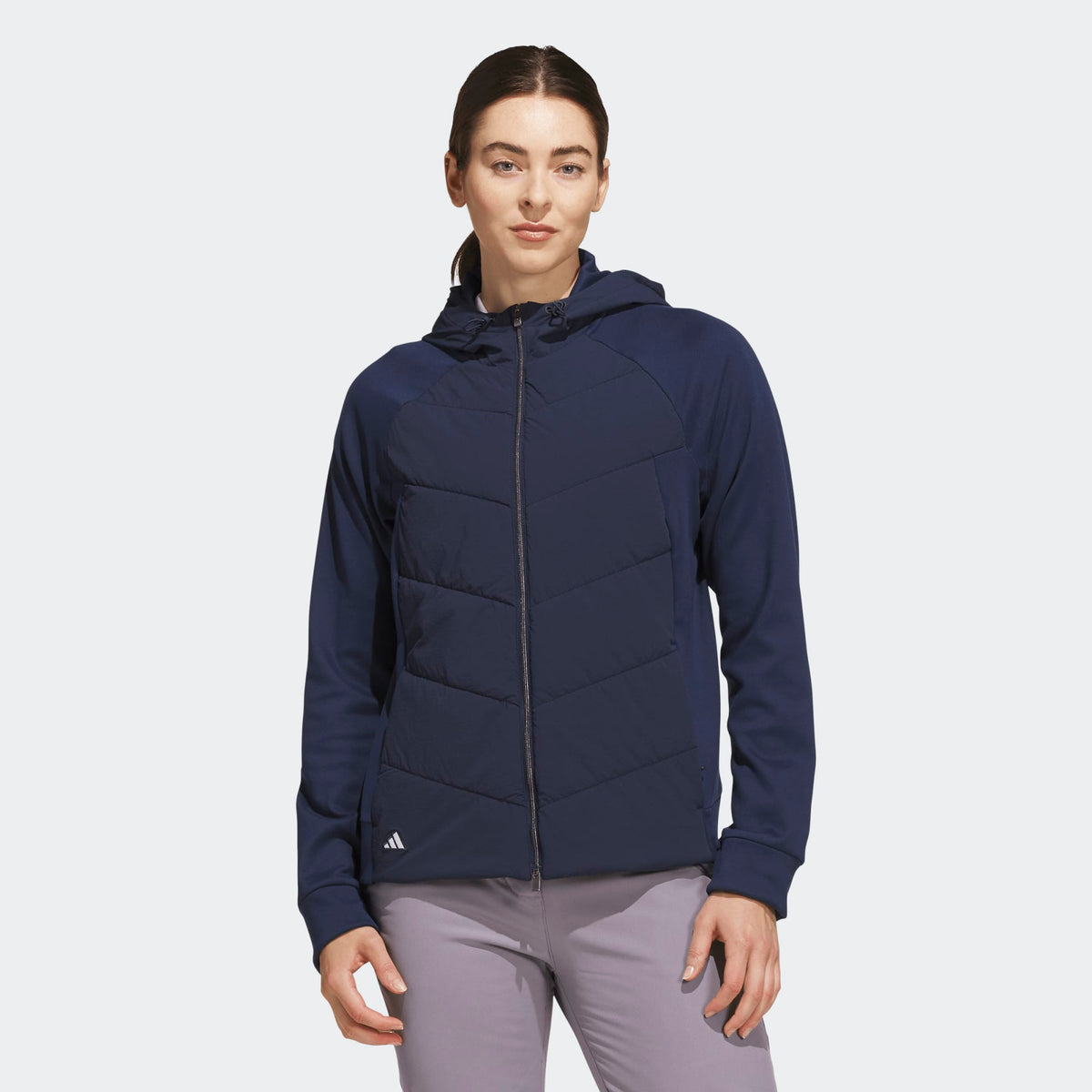 Adidas Ultimate365+ Course Control Quilted Hooded Jacket - Collegiate Navy