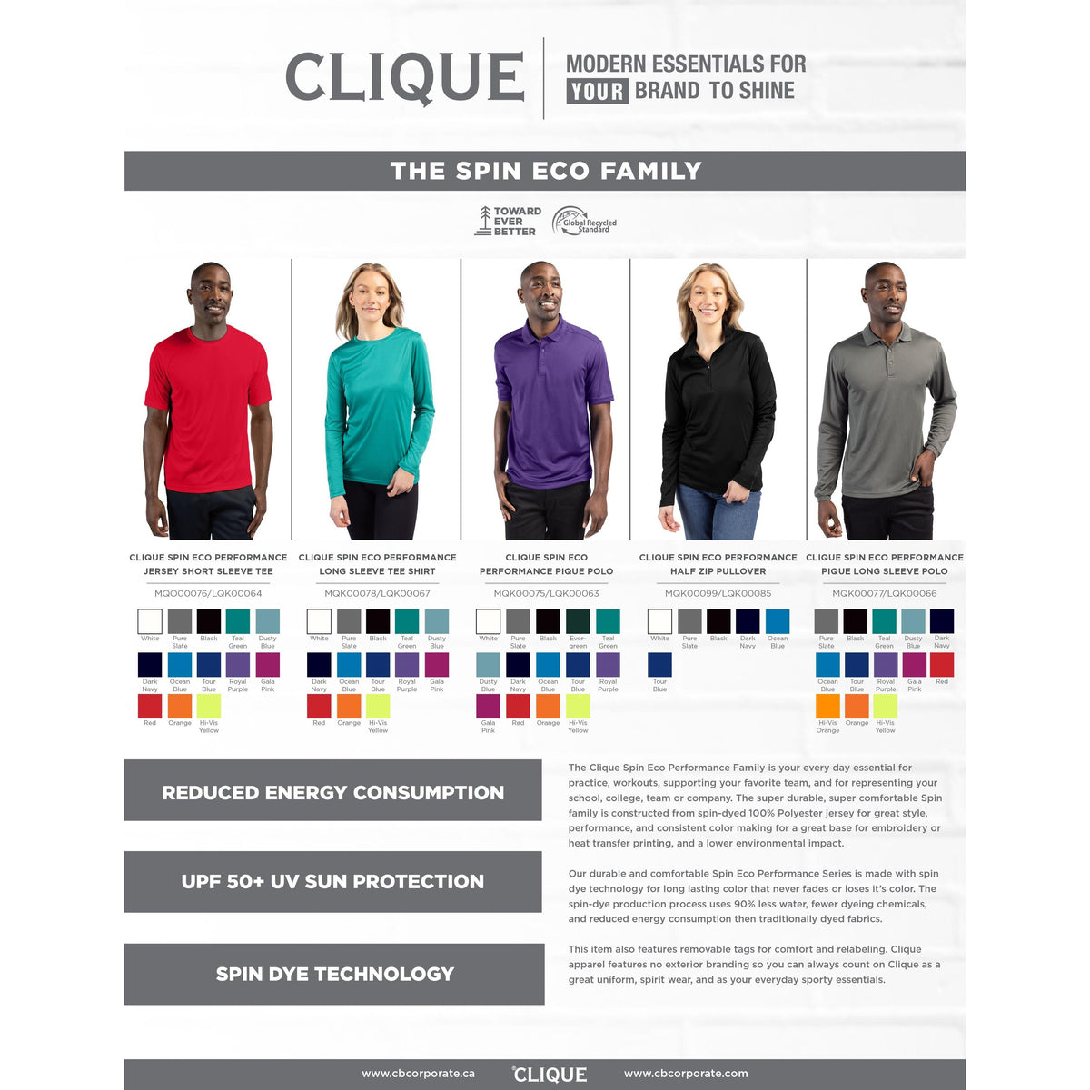 Clique Spin Solution-dyed Performance Jersey Womens Short Sleeve Tee