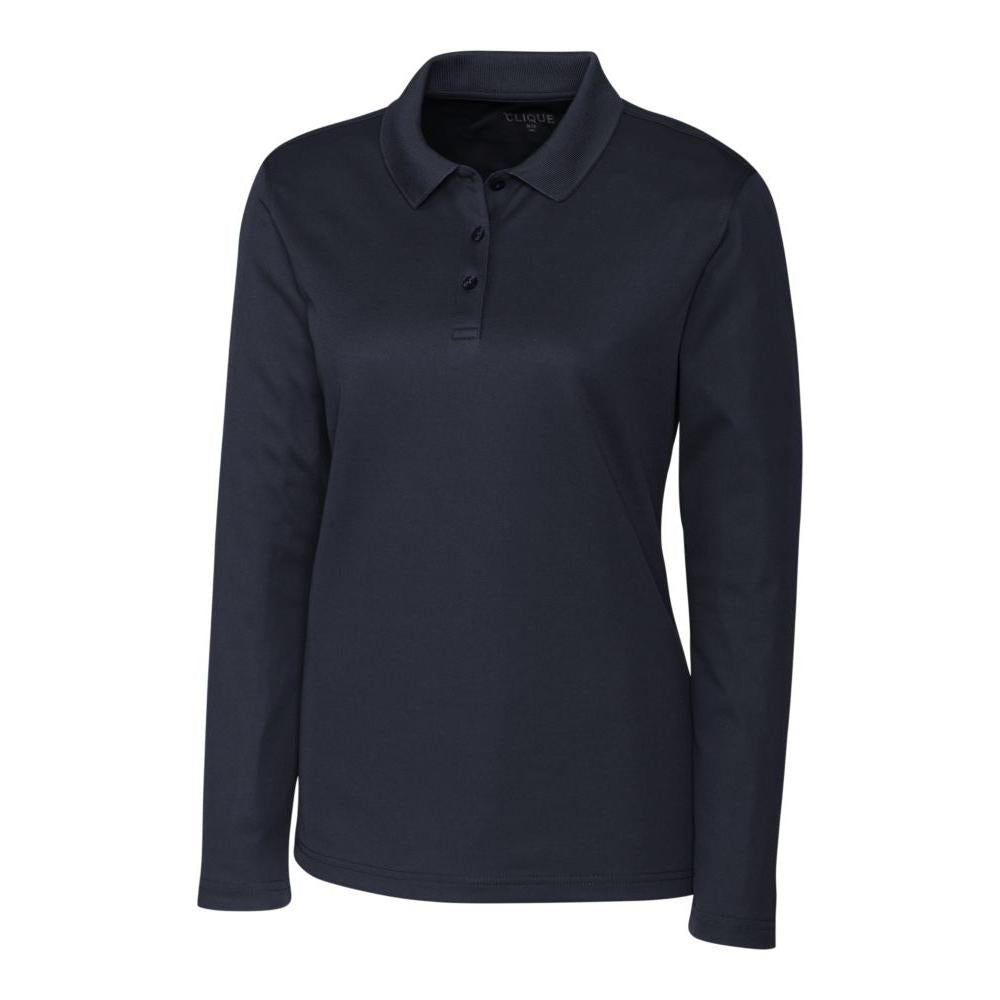Clique Spin Solution-dyed Performance Pique Womens Long Sleeve Polo