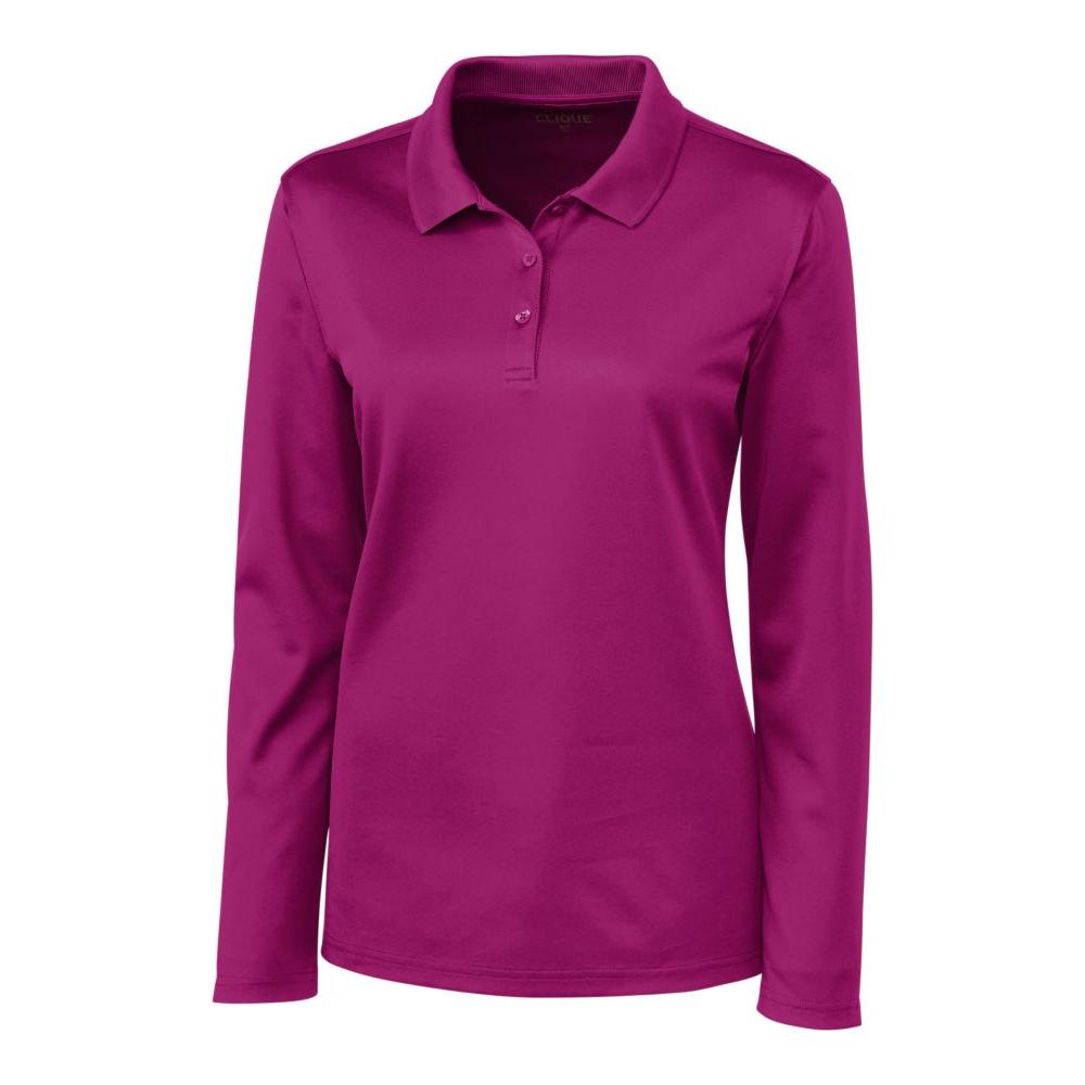 Clique Spin Solution-dyed Performance Pique Womens Long Sleeve Polo