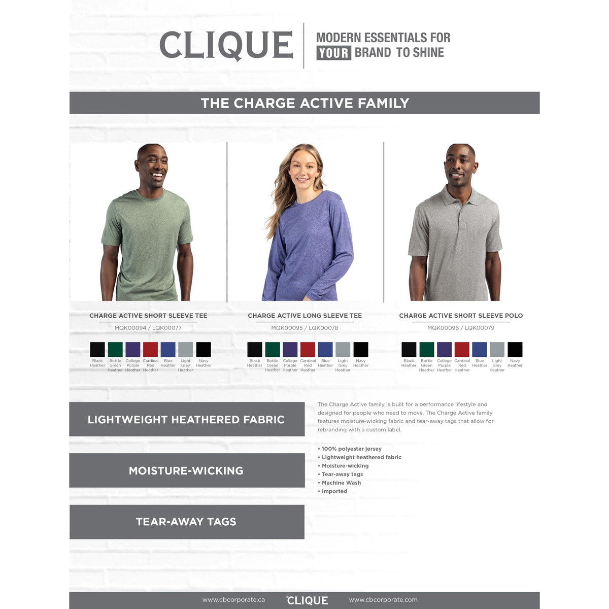 Clique Charge Active Jersey Womens Short Sleeve Tee