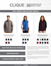 Clique Tempo Recycled Stretch Softshell Womens Full Zip Vest