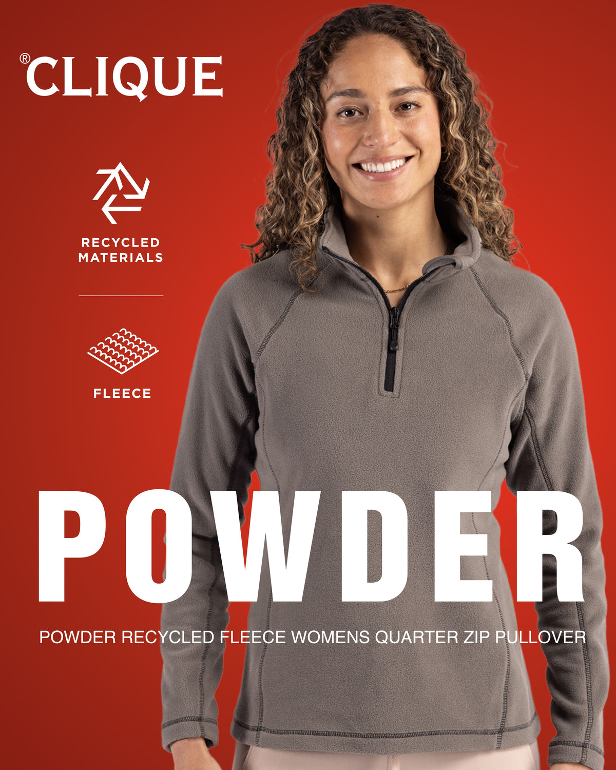 Clique Powder Recycled Fleece Womens Quarter Zip Jacket