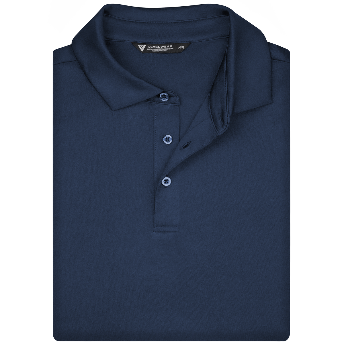 Levelwear Align Long Sleeve Polo - Mens - Navy