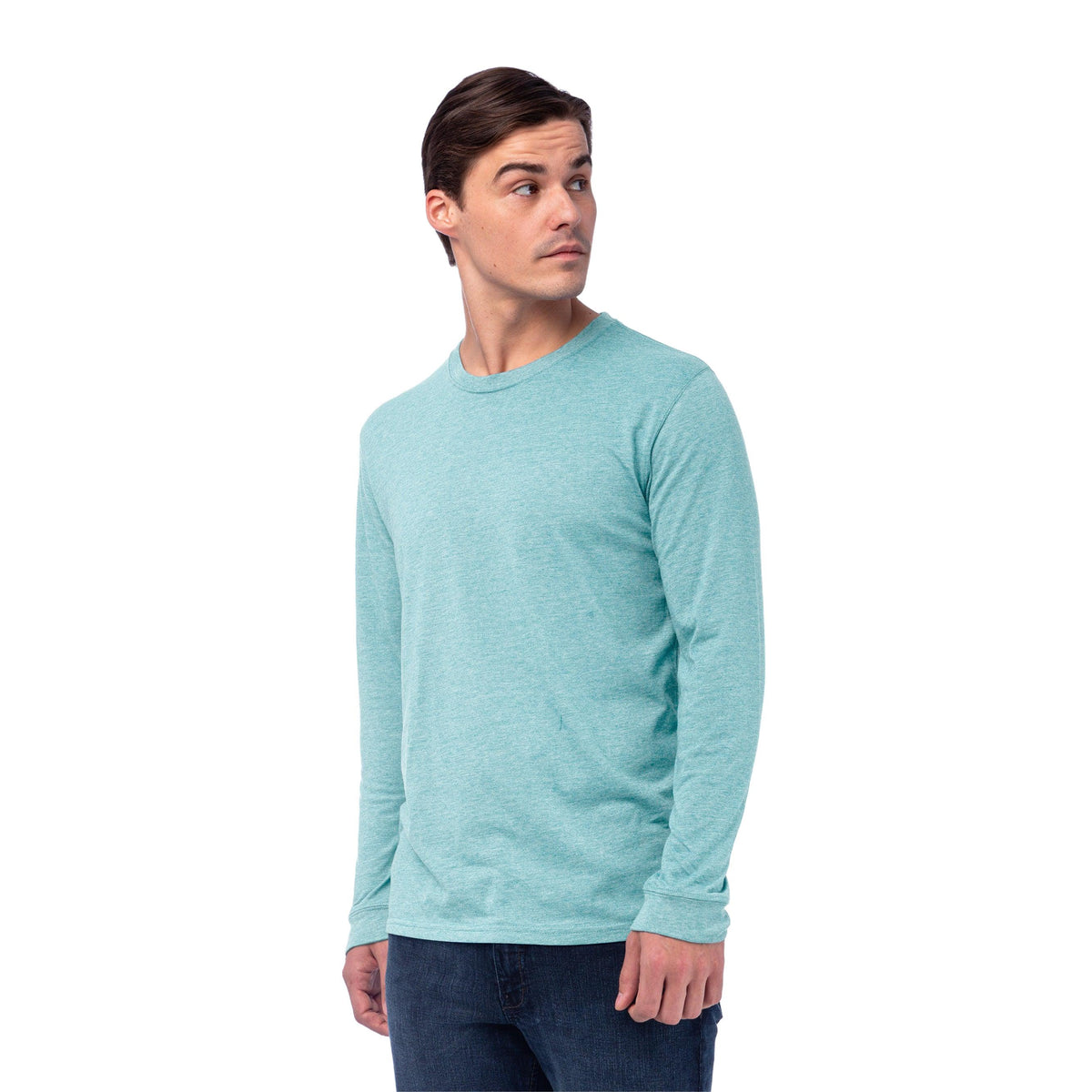 Levelwear Oscar Long Sleeve Tee - Mens - Heather Marine Blue
