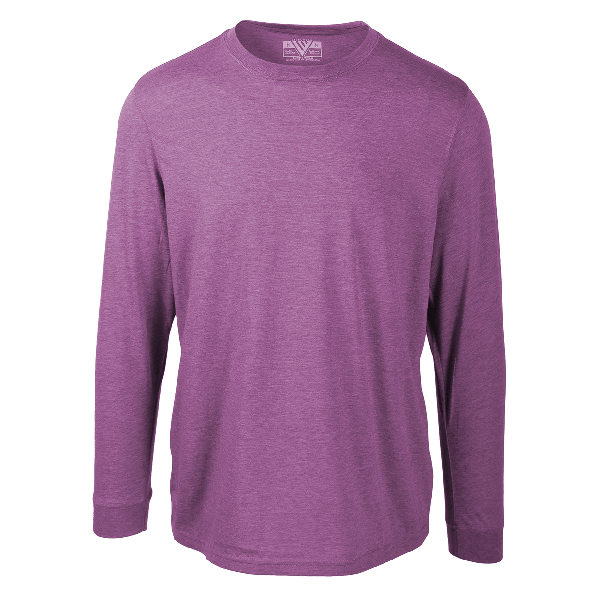 Levelwear Oscar Long Sleeve Tee - Mens - Heather Bordeaux