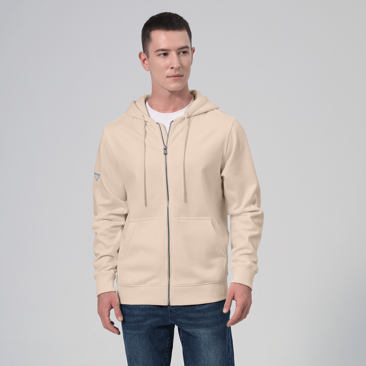 Levelwear Podium Full Zip Hoodie - Mens - Sand
