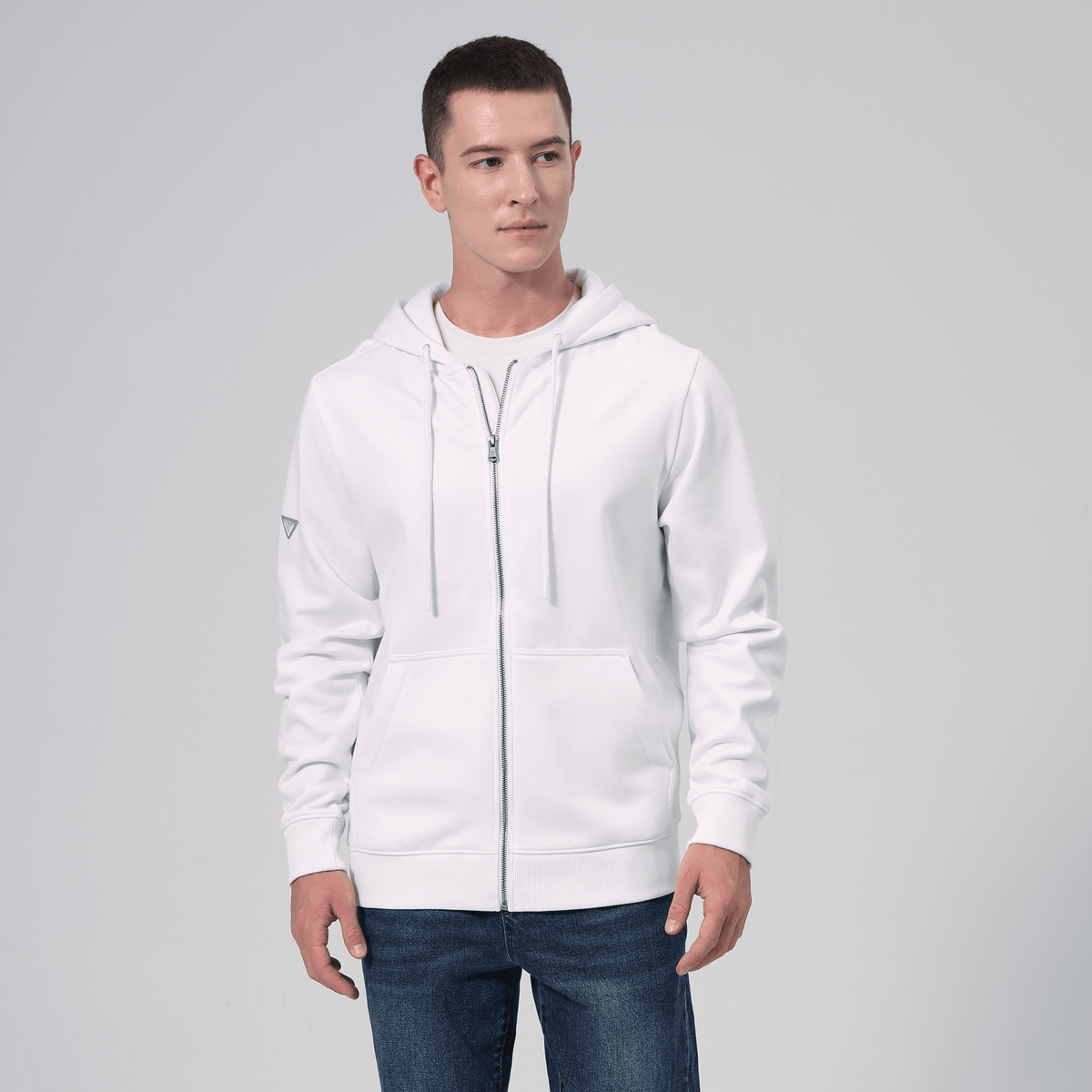 Levelwear Podium Full Zip Hoodie - Mens - White