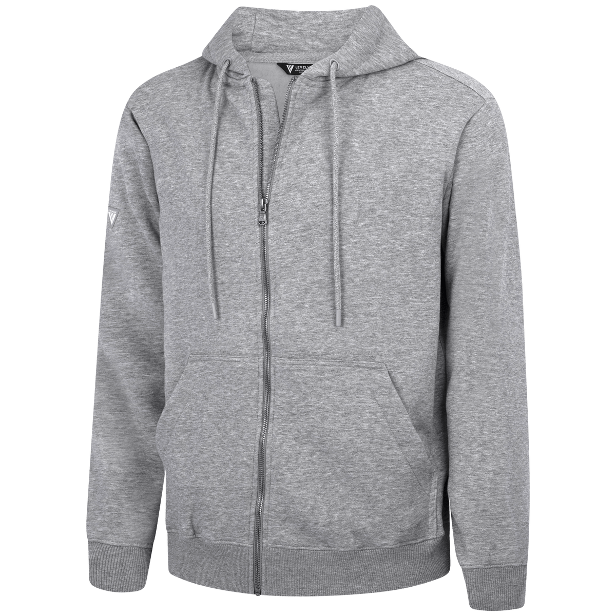 Levelwear Podium Full Zip Hoodie - Mens - Heather Pebble