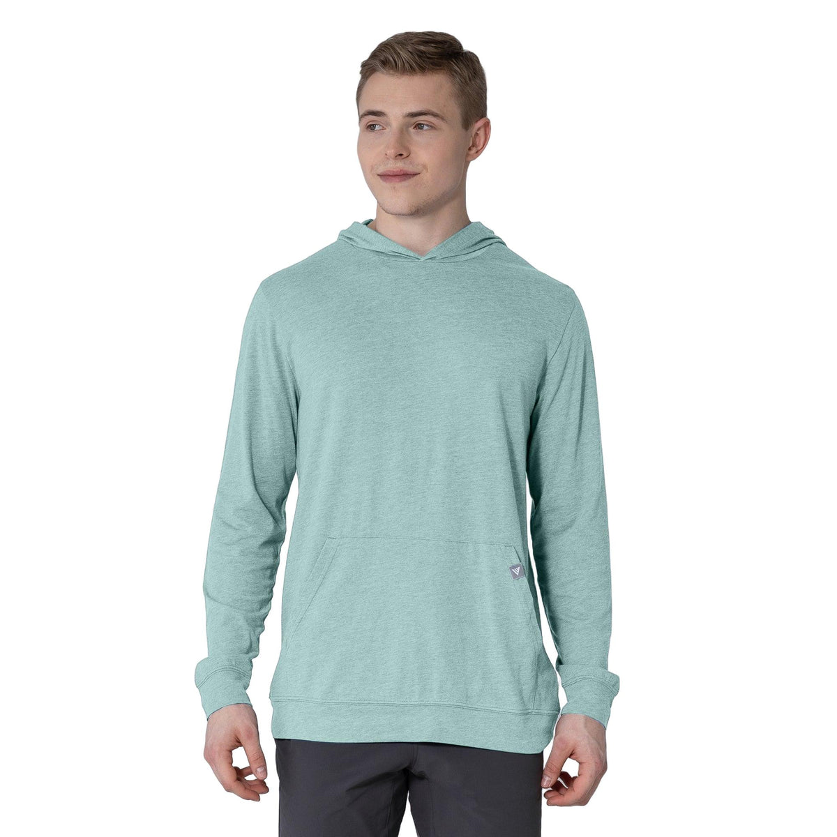 Levelwear Relay T-Shirt Hoodie - Mens - Heather Beach Glass