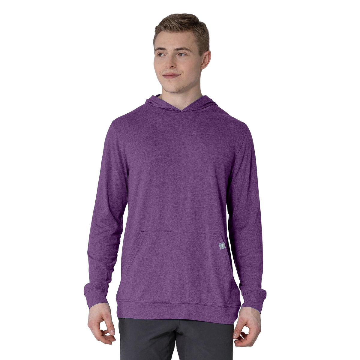 Levelwear Relay T-Shirt Hoodie - Mens - Heather Bordeaux