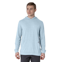 Levelwear Relay T-Shirt Hoodie - Mens - Heather Cool Breeze