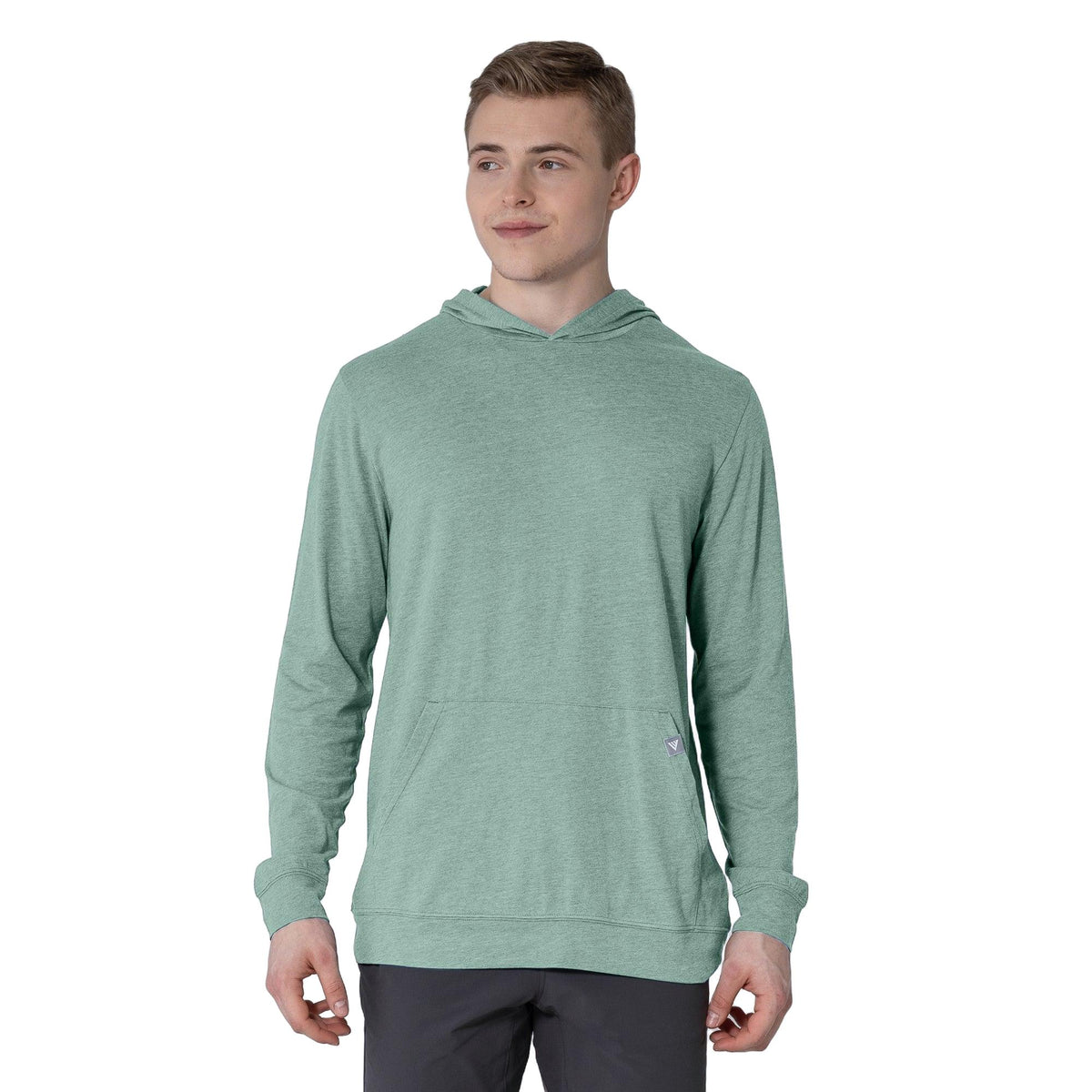 Levelwear Relay T-Shirt Hoodie - Mens - Heather Eucalyptus