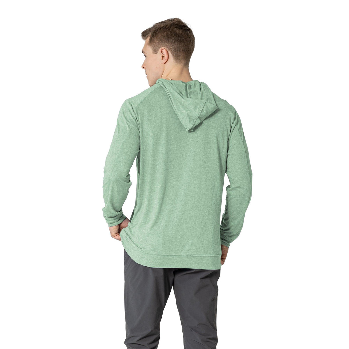 Levelwear Relay T-Shirt Hoodie - Mens - Heather Green Tea