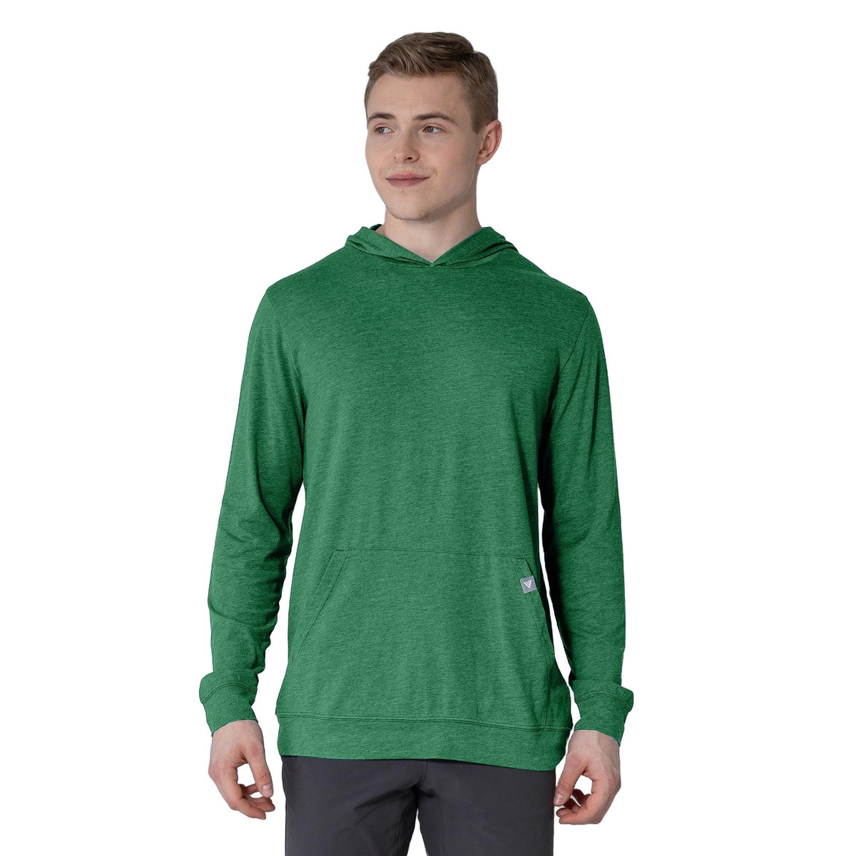 Levelwear Relay T-Shirt Hoodie - Mens - Heather Rider Green