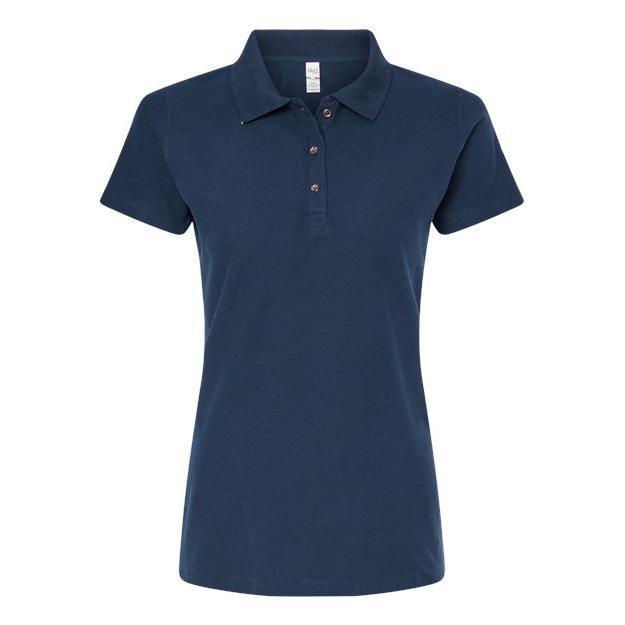M&O Women's Ringspun Pique Polo