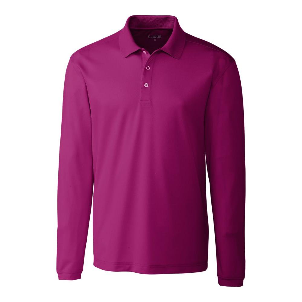 Clique Spin Solution-dyed Performance Pique Mens Long Sleeve Polo