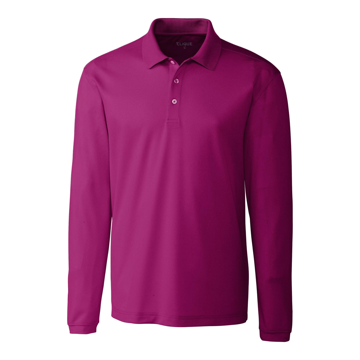 Clique Spin Solution-dyed Performance Pique Mens Long Sleeve Polo