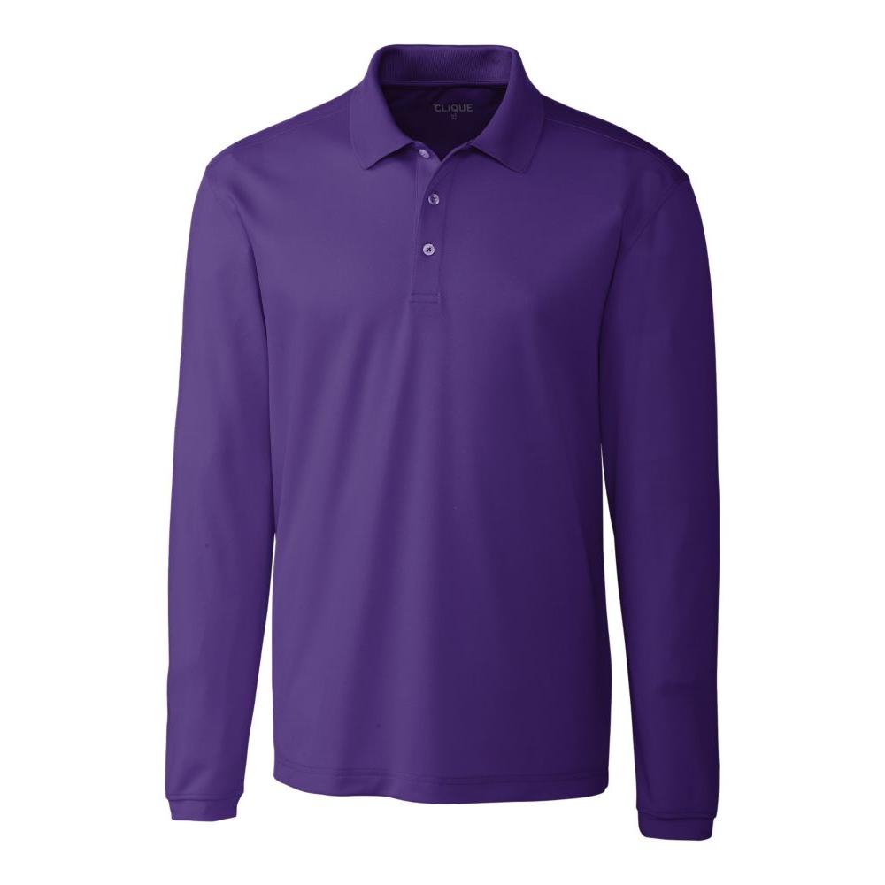 Clique Spin Solution-dyed Performance Pique Mens Long Sleeve Polo