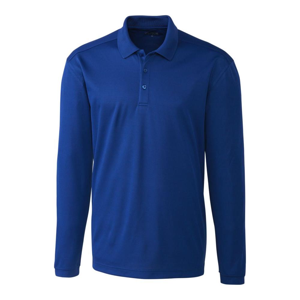 Clique Spin Solution-dyed Performance Pique Mens Long Sleeve Polo