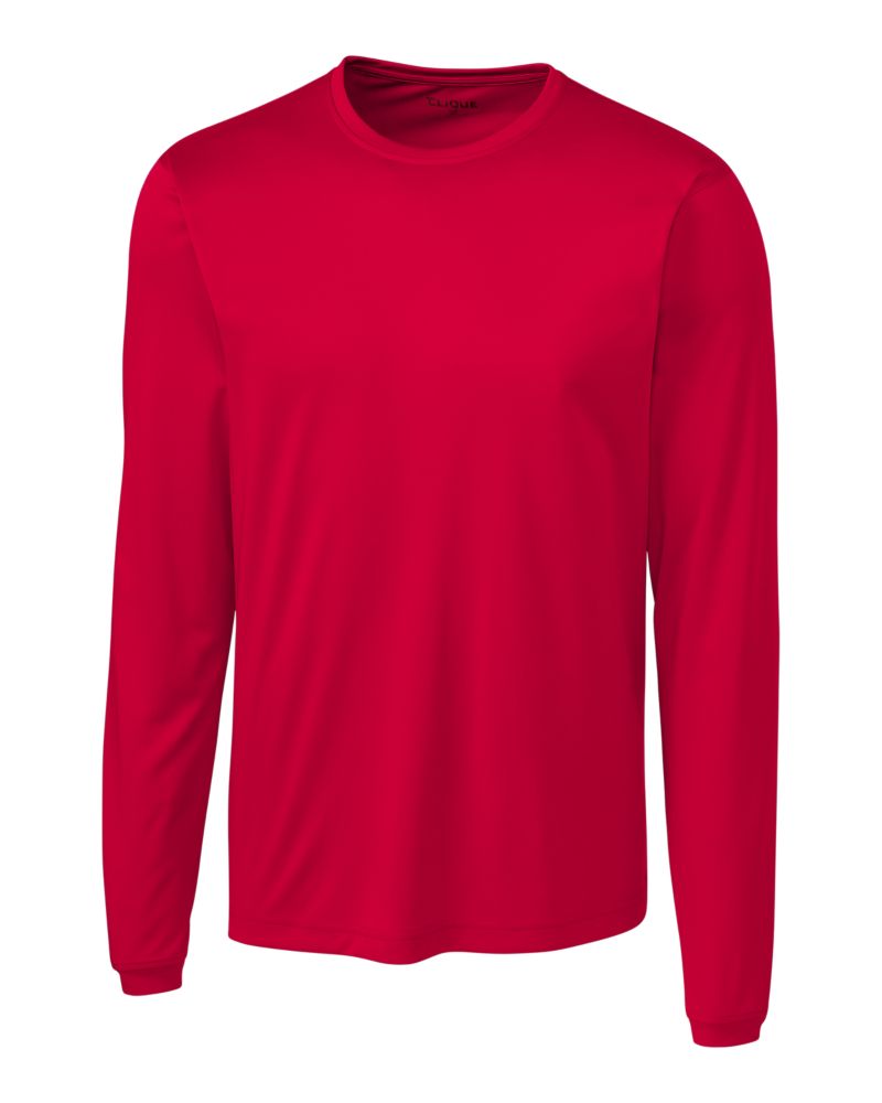 Clique Spin Solution-dyed Performance Jersey Mens Long Sleeve Tee
