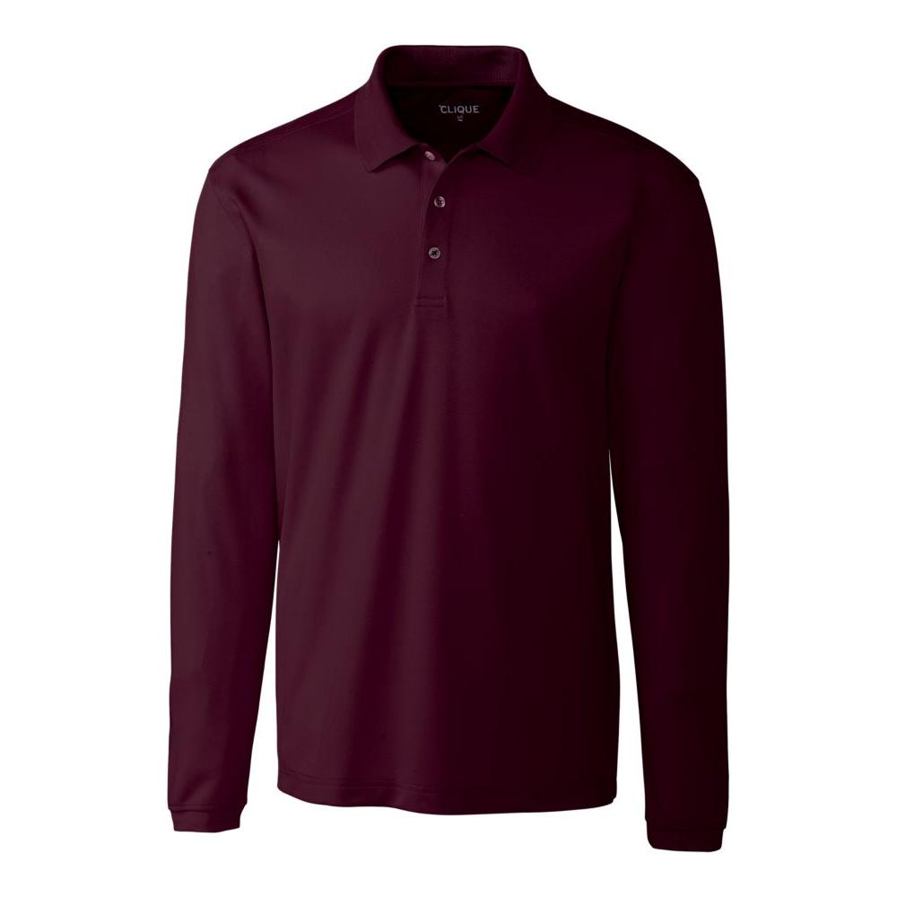 Clique Ice Pique Tech Mens Long Sleeve Polo