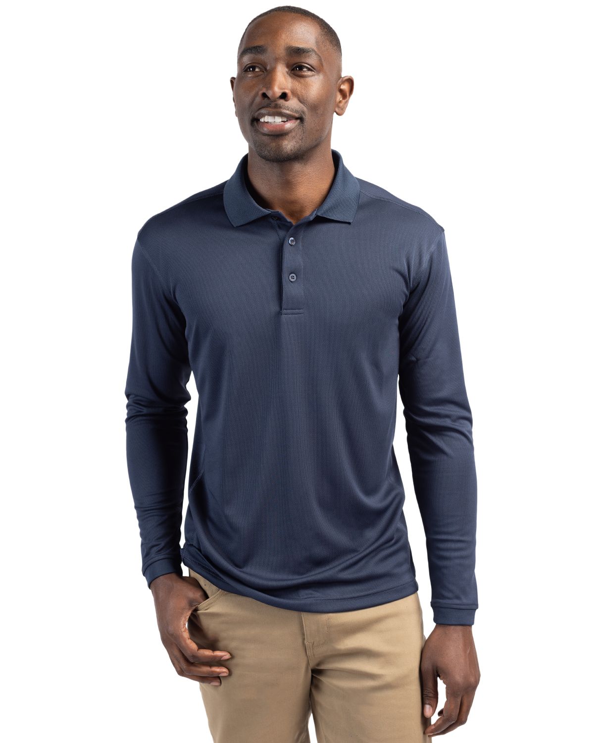 Clique Ice Pique Tech Mens Long Sleeve Polo