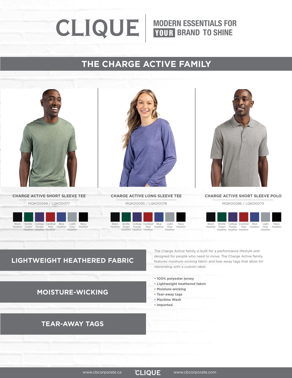 Clique Charge Active Jersey Mens Long Sleeve Tee
